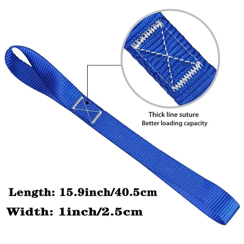 4pcs 15.9inch/40.5cm Soft Loop Tie Down Straps For Securing Cargo ATV UTV Motorcycles Scooters Dirt Bikes Lawn Garden Equipment