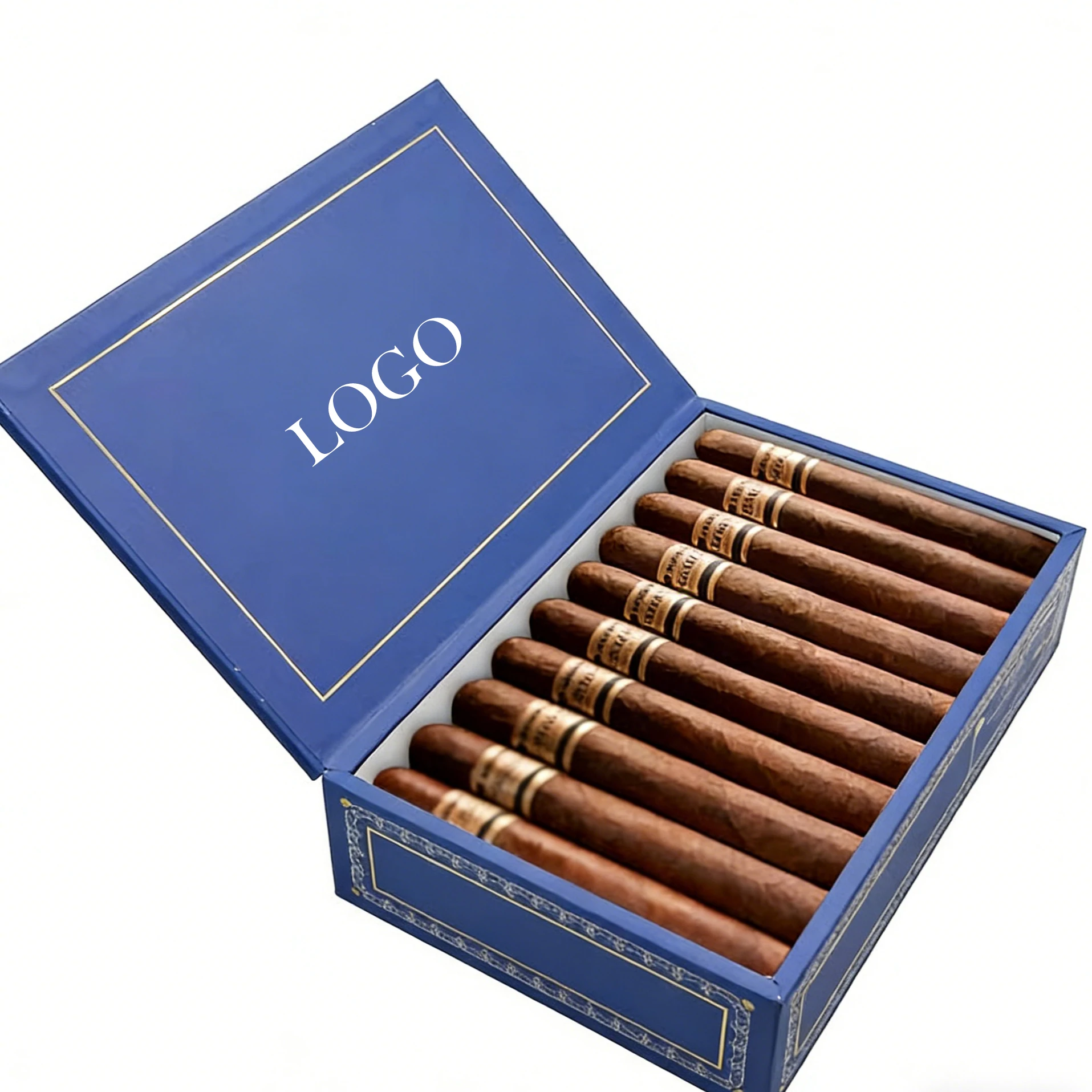 

Custom Cigar Box｜Rigid Packaging｜Matt Lamination Embossed｜Non-Magnetic｜Recyclable Gift Box