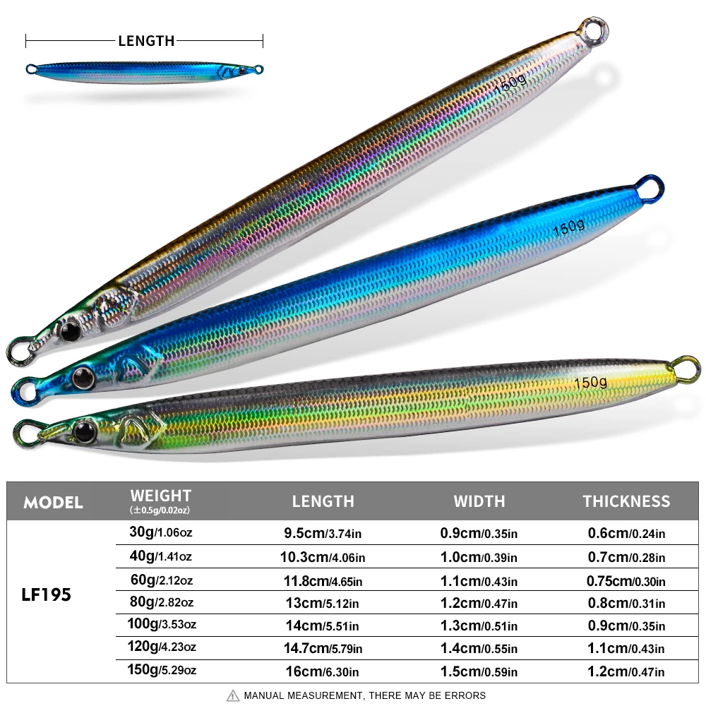 Proberos 1 Stück Metall-Jig 30g -150g Angeljig Schnell Sinkender Ufer-Jigging Weitwurf-Jigs Künstliche Meeres-Angelköder – Detail 2