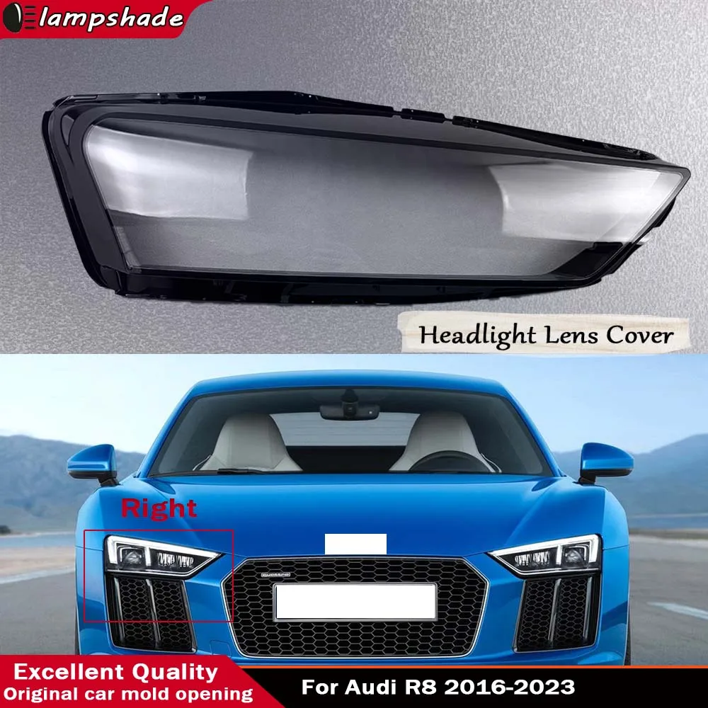 

Car Front Headlight Shell Transparent Lampshdade Plexiglass Headlamp Cover Replace Original Shade Lens For Audi R8 2016 - 2023