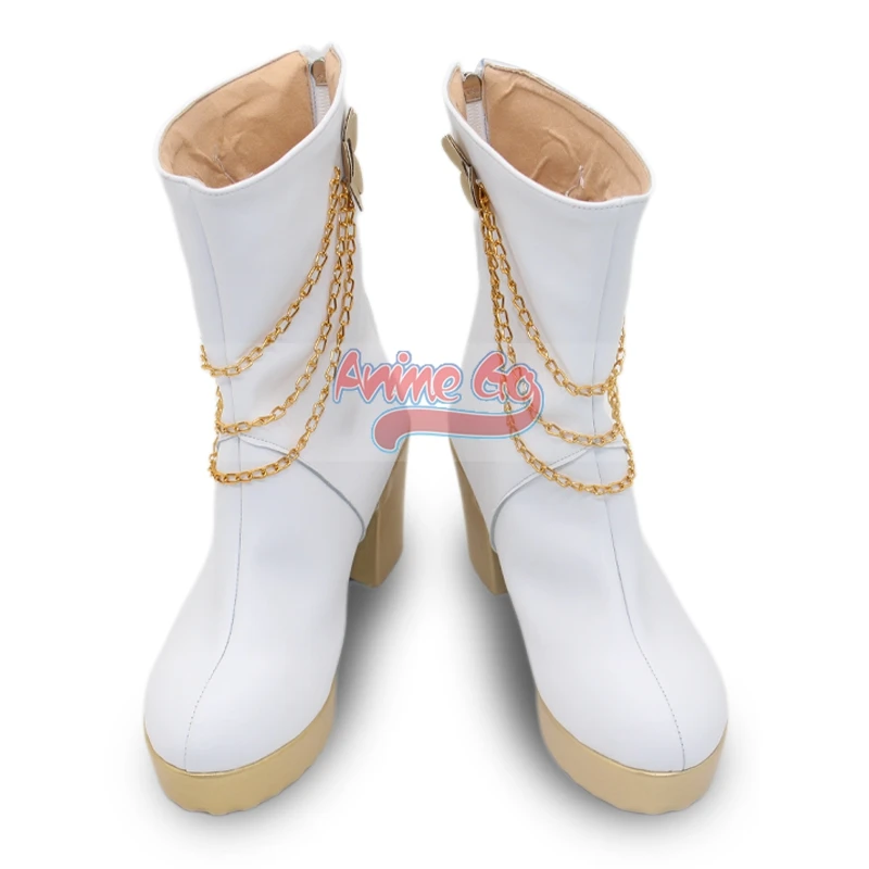 Rumi Mira Zoey Cosplay Schuhe Damen Weiß und Gold Stiefel Chinesische Größe