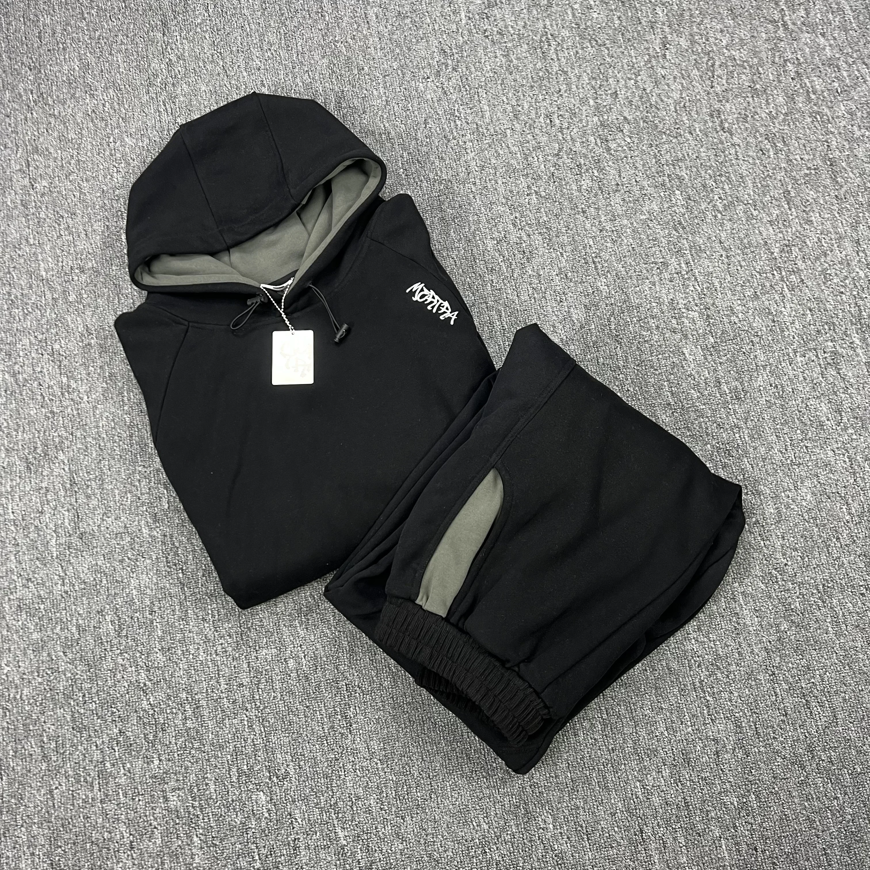 Mertra Splice Color Hoodie Sweatshirts Embroidery Logo Clothes Men Women Winter Autumn Casual Loose Hooded Pullovers Sweatpants