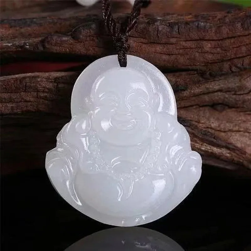 

Natural White Jade Hand-carved Buddha Jade Pendant Fashion Boutique Jewelry Men and Women Necklace Gift Accessories