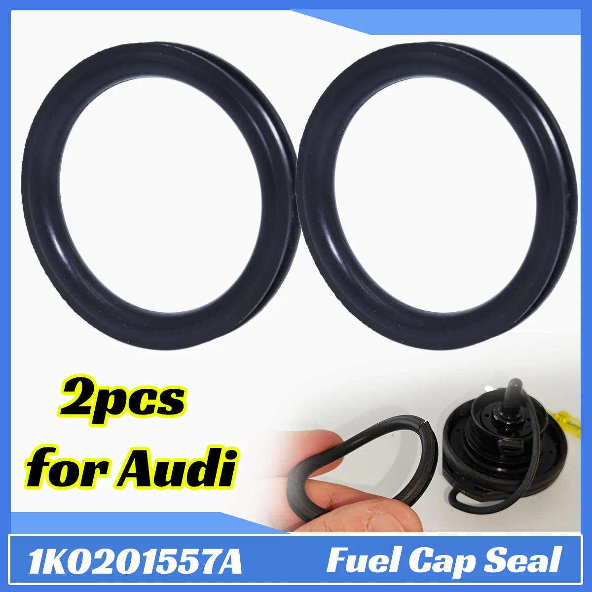 

2pc Tank Cap Seal for Audi TT 8J MK2 Fuel Filler Neck Gas Gasket O-ring Rubber Repair Kit Accessories Engines Washer V Shape Car