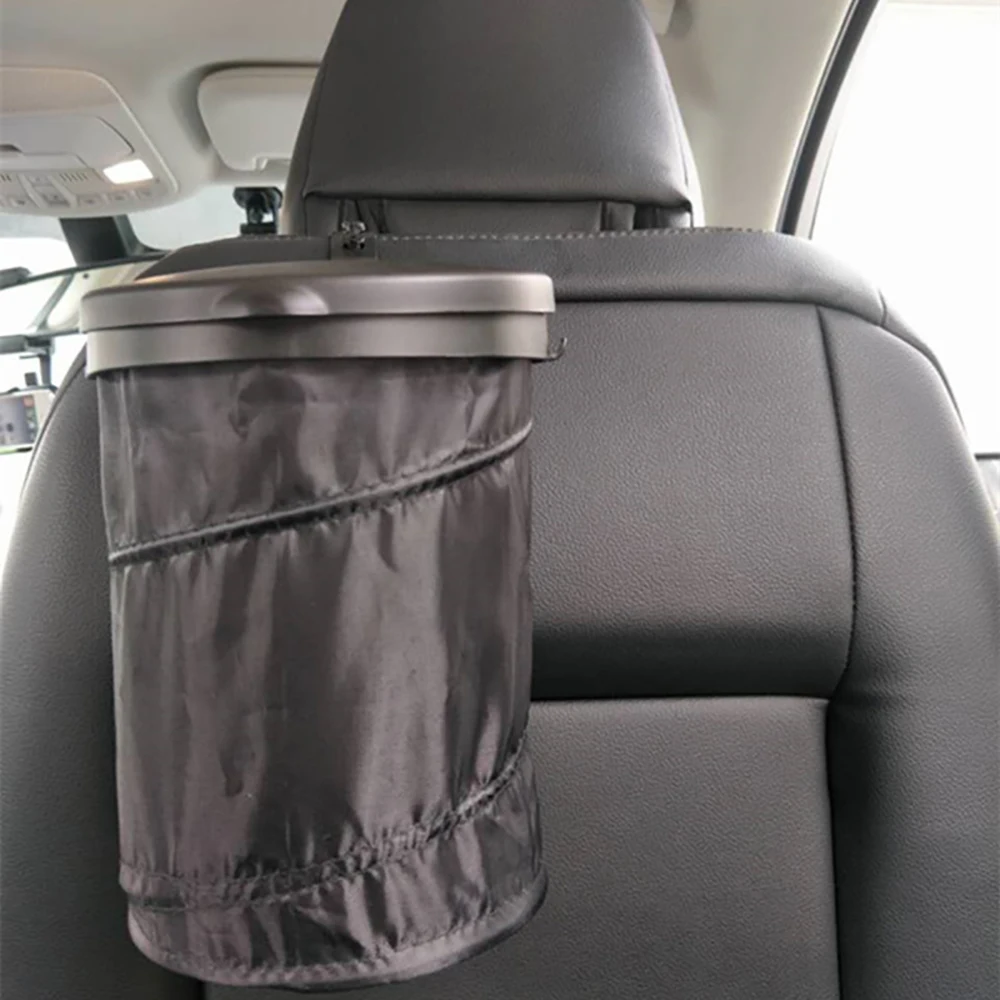 5L Car Trash Can Foldable Trash Bag Universal Traveling Garbage Bin Waste Basket Bin Rubbish Bin with Car Seat Hook for Garbage