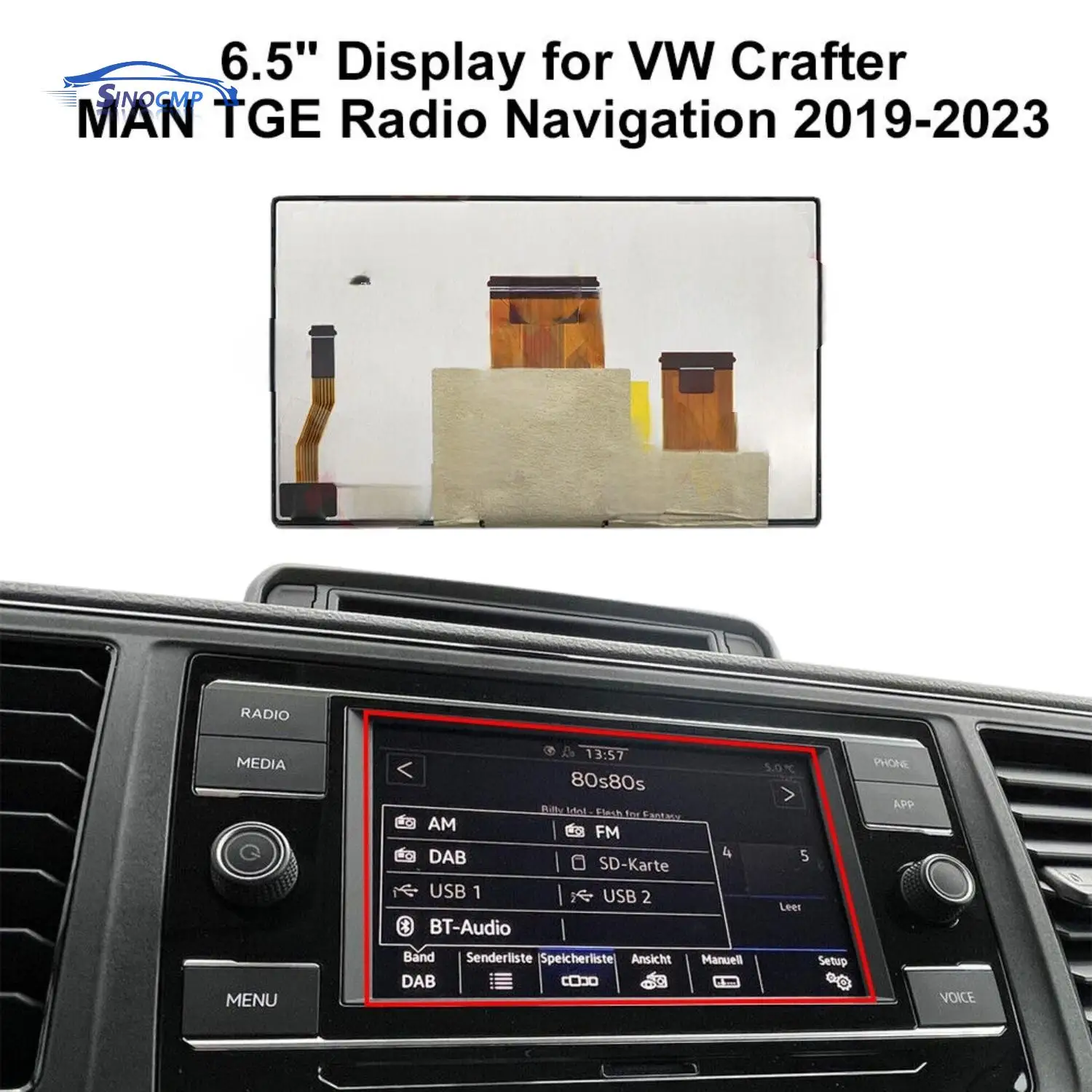 

LM1696A01-1D LM1696A11-1D LM1696A01-1B LCD Display W/Touch Panel For 2018-2023 VW Golf Atlas Skoda Fabia Crafter Navigation