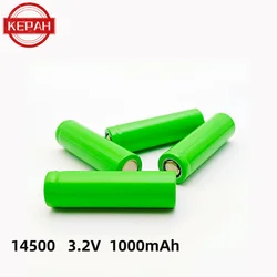 14500 lithium battery, large capacity, high-power 3.2V rechargeable battery, multifunctional and durable 1000mAh
