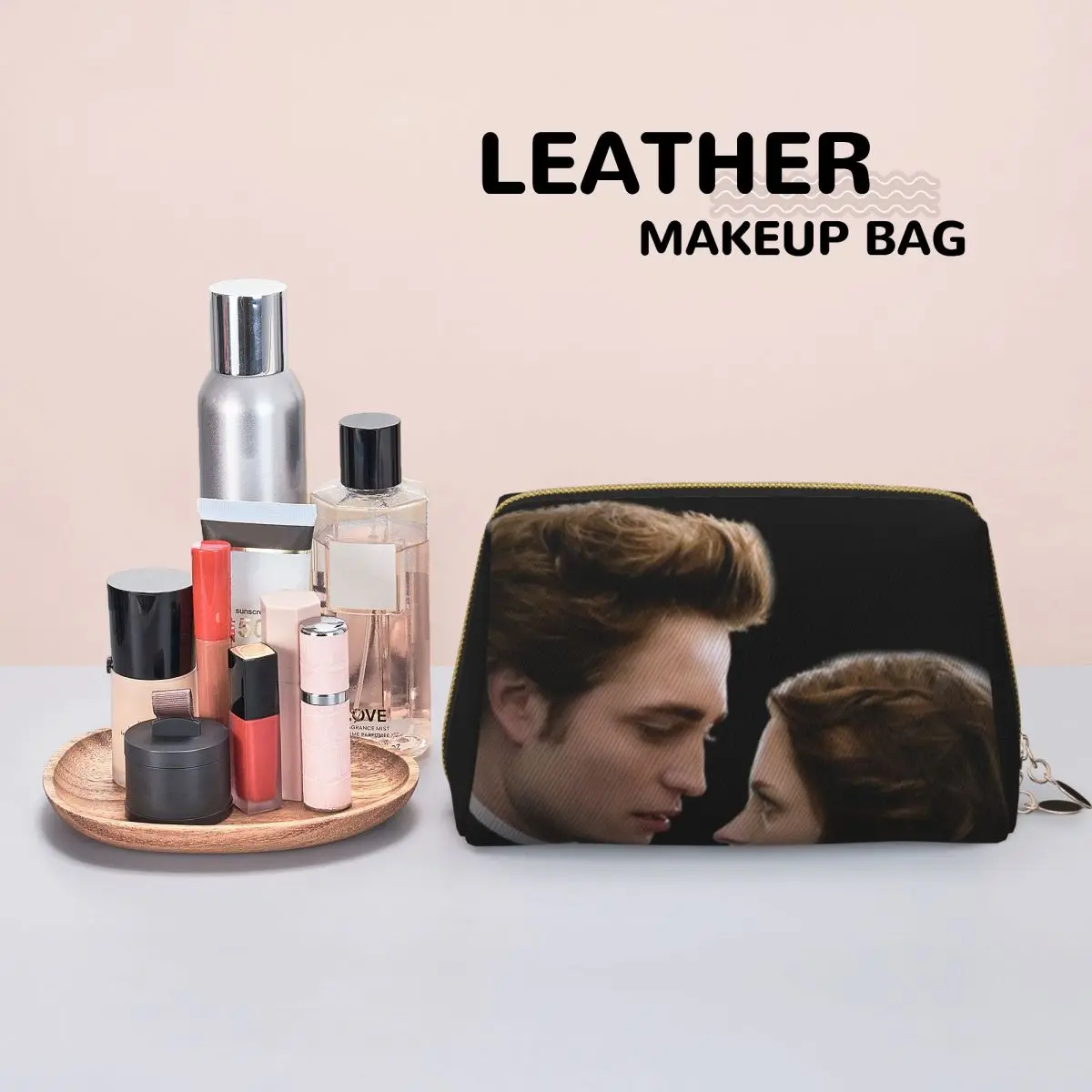 The Twilight Saga Edward Cullen Women Cosmetic Bags Travel Makeup Organizer Pouch Toiletry Storage Dopp Kit Case