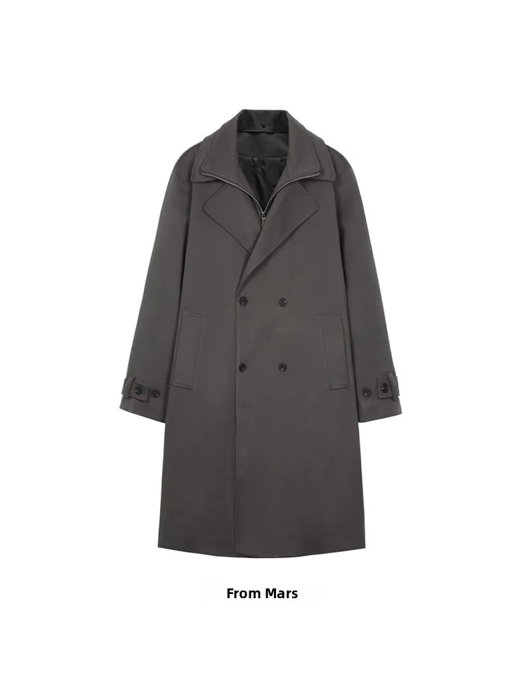 

Мужское твидовое пальто свободного кроя средней длины, универсальная верхняя одежда в этническом стиле, весна 2024, от Missing Design Sense