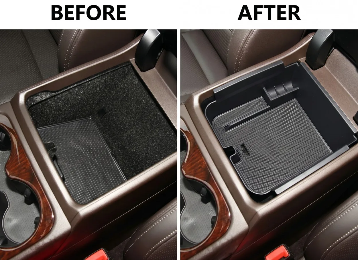ABS Armrest Storage Tray Organizer for VW Volkswagen Touareg 2011-2018 Center Console Box Accessories