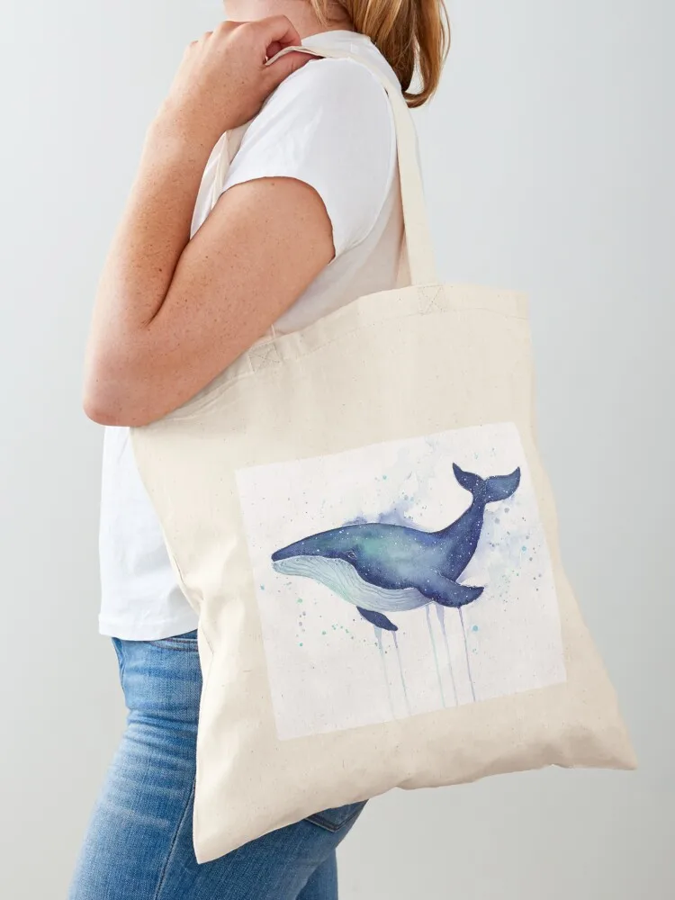 

Whale Watercolor Galaxy Tote Bag Women's shopping bag personalized tote eco bag folding Shopping bags