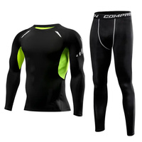 Fashion 3 Pieces Men's Running Sports Clothing Set Fitness Jogging Compression Suit Training Suit Sports Clothing Dry Fit Leggin
