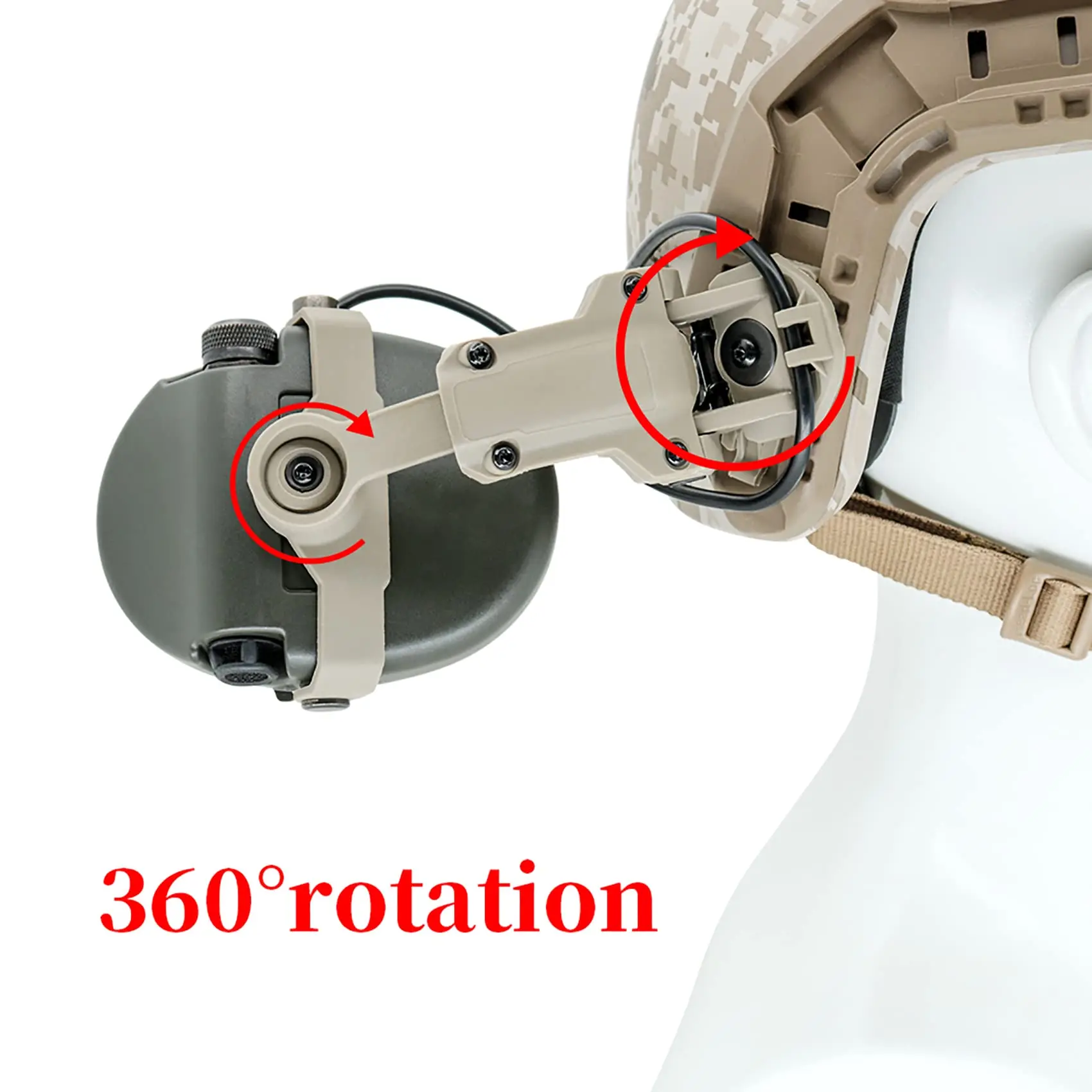 하이어젤 ARC 레일 어댑터 (소딘 슈프림 프로 X 전자 청력 보호 장치 호환)