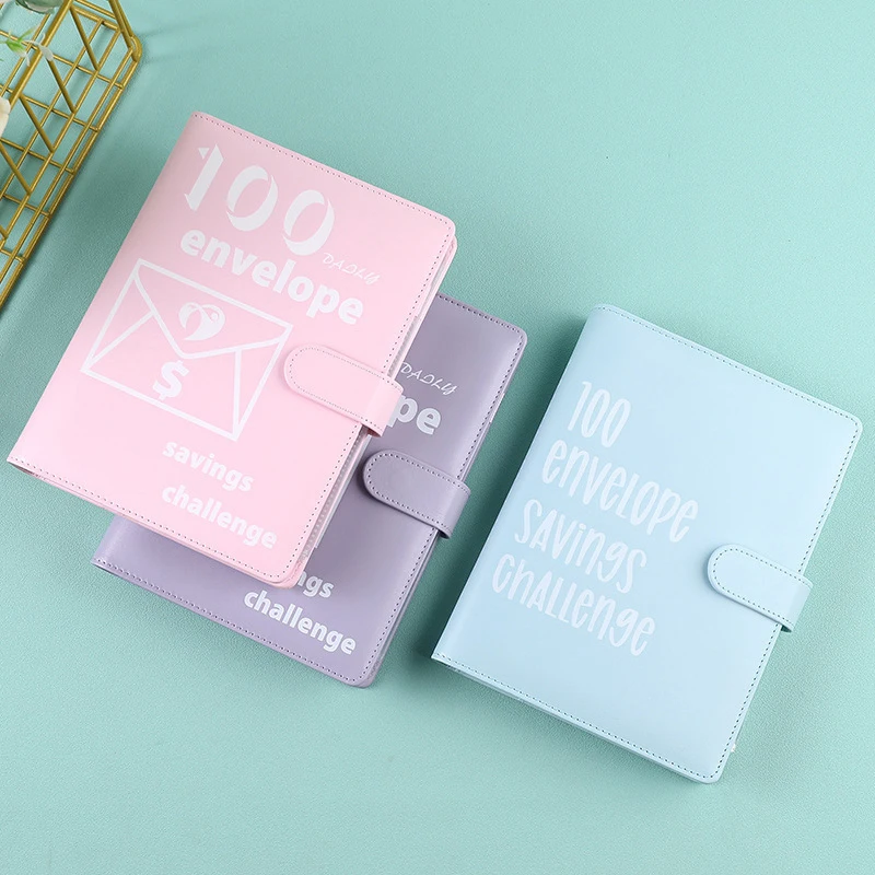 1PC 100 Envelopes Money Saving Challenge Budget Binder Password Lock Money Saver For Cash Cost Expense Organizer Notebook Binder