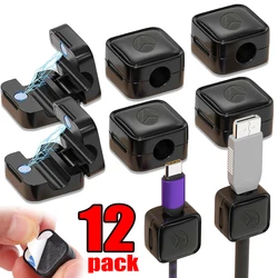 1-12 szt. Kabel magnetyczny Organizer do zarządzania kablem USB z klipsem do przewód zasilający biurkowych uchwyt ochronny do kabli słuchawkowych