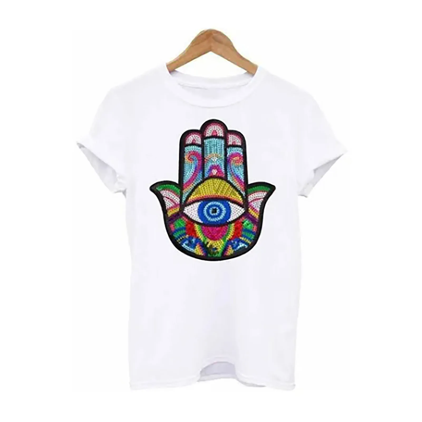 Creatieve Hand Oog Ijzer Op Patch Pailletten Naaien Geborduurde Patches Voor Kleding Jassen T-Shirt Hoodies