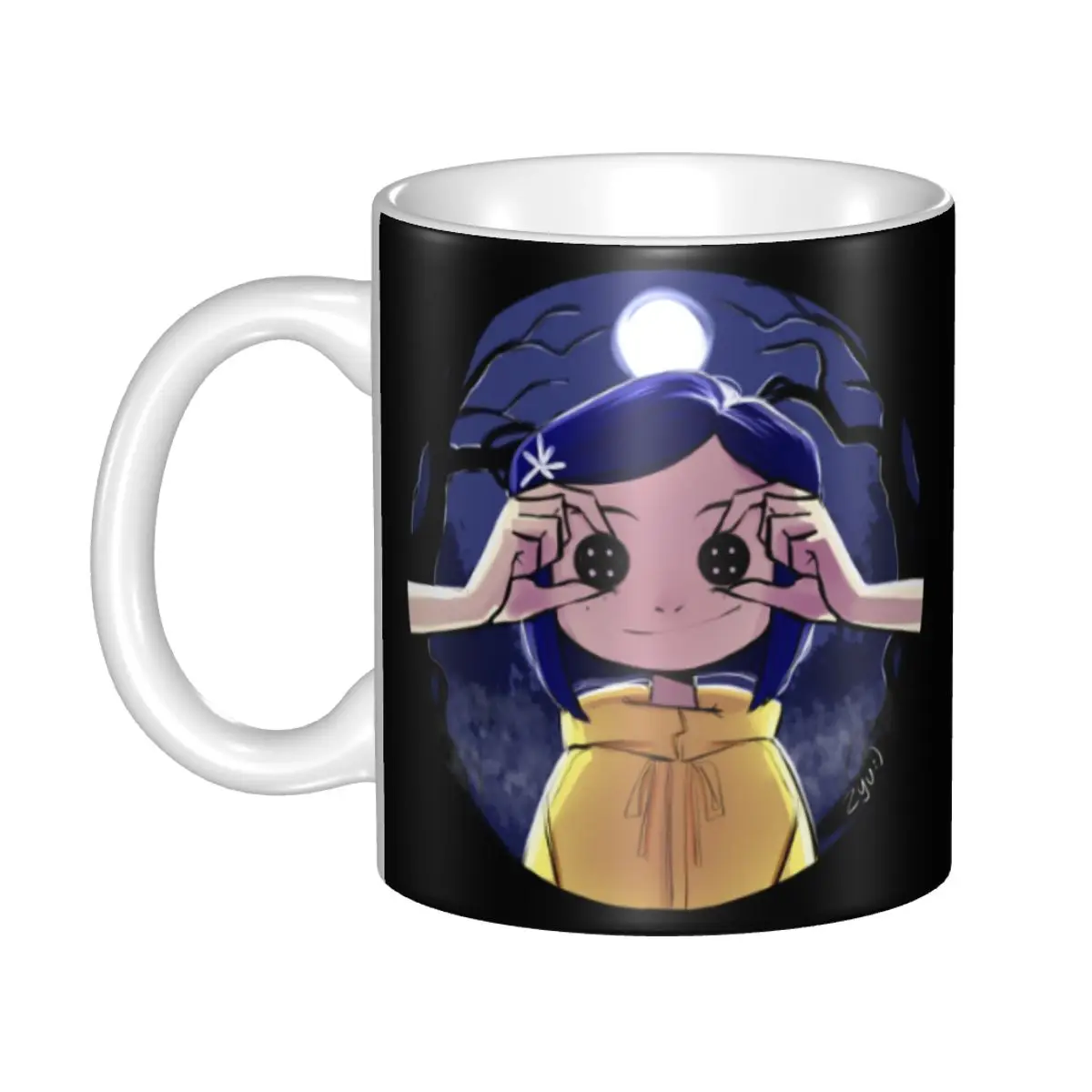 

Керамические кружки для кофе и чая с индивидуальным дизайном по мотивам фильма «Коралина»: персонажи фильма, сделай сам