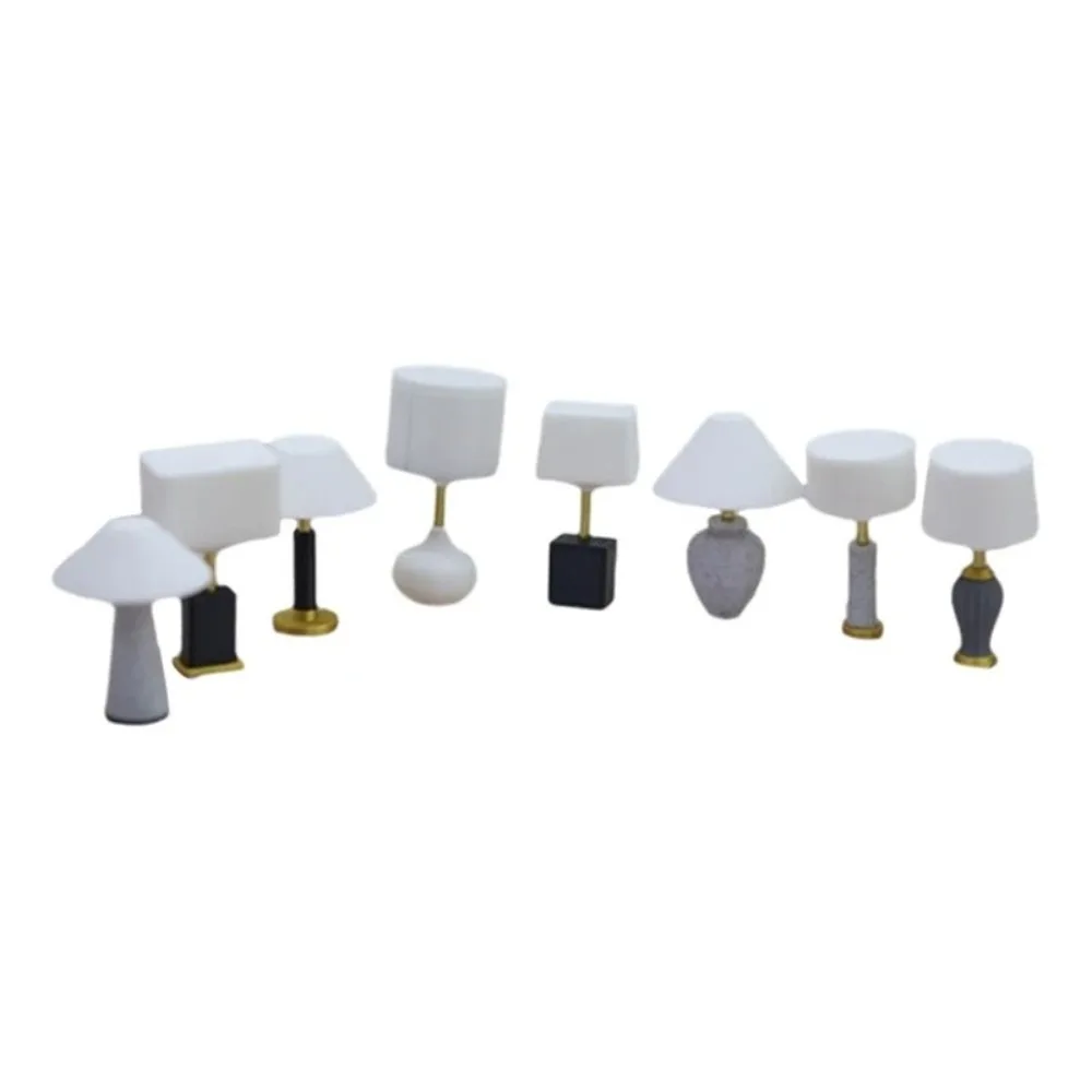 1PCS Model House 1:20 Miniature Dollhouse Furniture Miniature Model Desk Lamp Style Mini Furniture DIY Desk Table Lamp Baby Gift