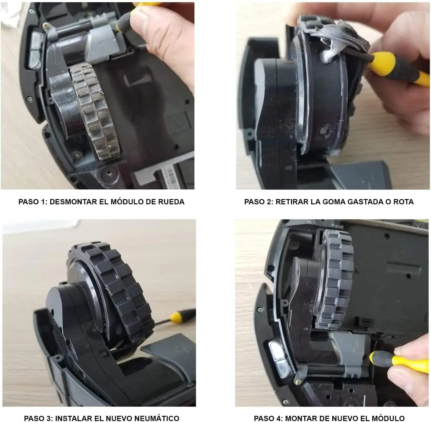 Tires for IROBOT ROOMBA Wheels Series 500, 600, 700, 800 and 900, e5, e6, i7,Anti-Slip, Great Adhesion and Easy Assembly