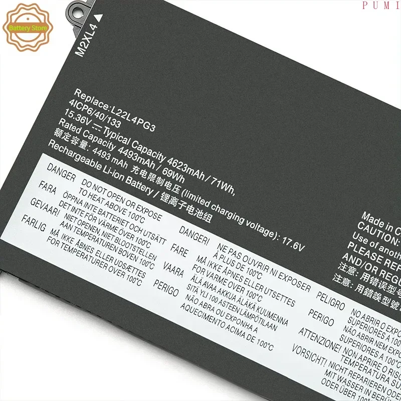 L22L4PG3 Laptop Battery For Lenovo ThinkBook 16+ 2023 Ryzen Edition AMD R7-7840H L22M4PG3 L22B4PG3 L22C4PG3 5B11N45410