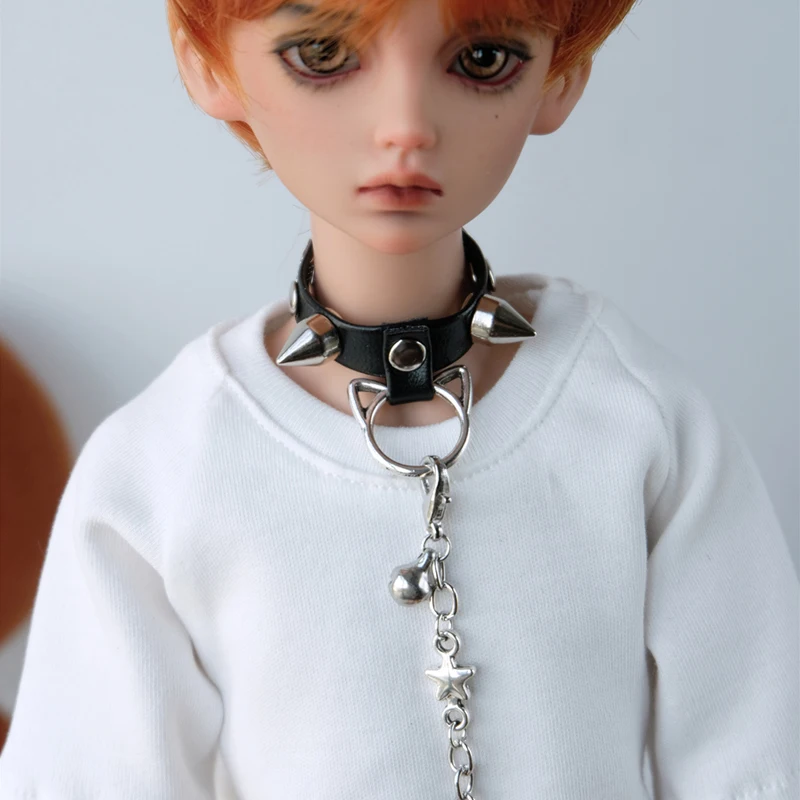 

D04-A608 handmade toy 1/6 1/4 MSD Doll BJD/SD doll Accessories leather Bell necklace Belt collar Leash 1pcs