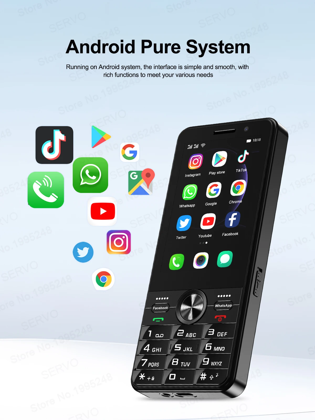 SERVO F24 PRO 4G Android Smart Phone 3.5" HD Screen MTK6737 2GB+16GB WIFI GPS Dual Camera Play Store Mobile Phone 2500mAh TYPE-C