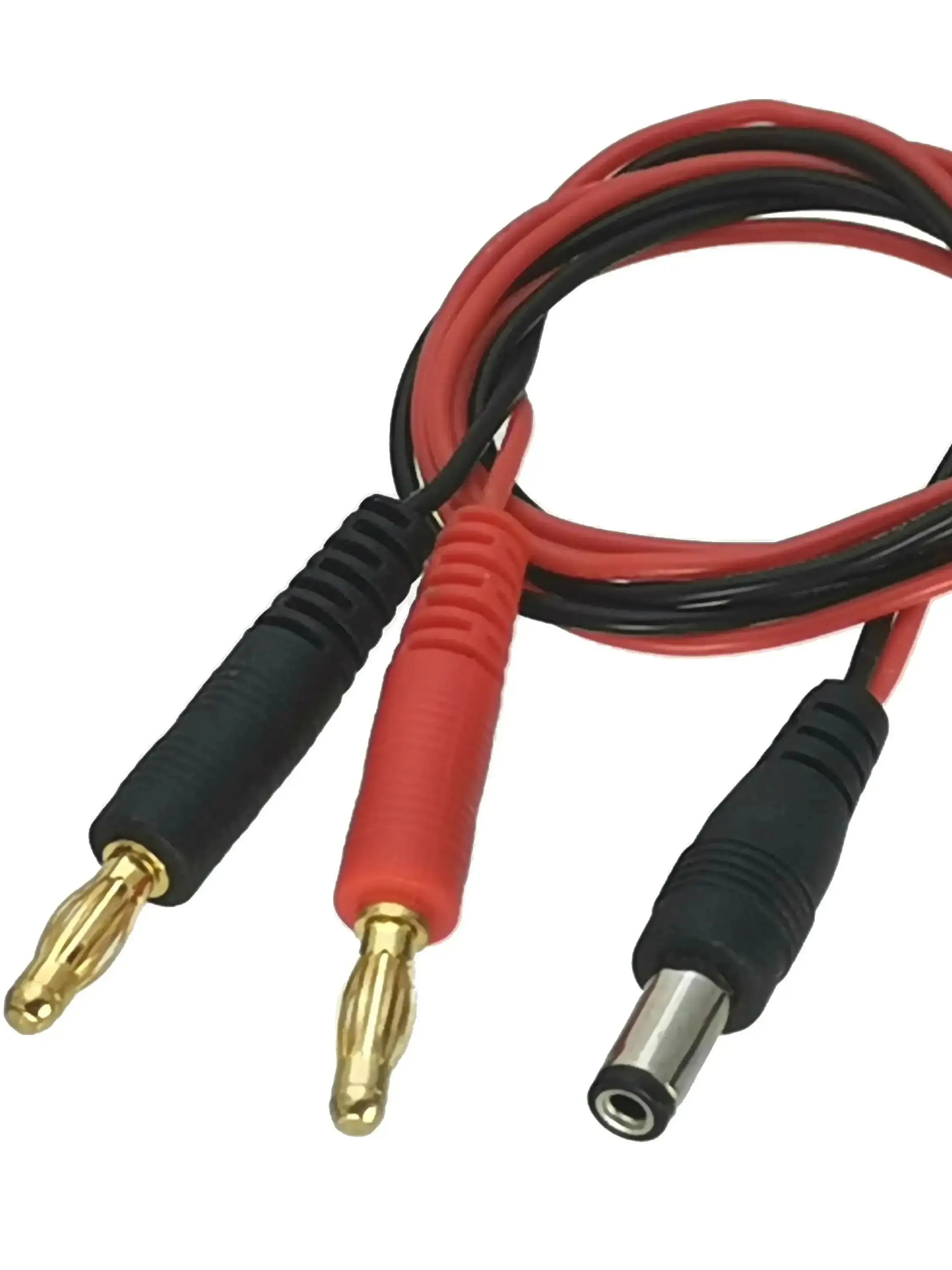 Plugue banana de 4 mm para 5,5 x 2,1 mm DC Power Male Plug Carregador 22AWG 60 CM Cabo