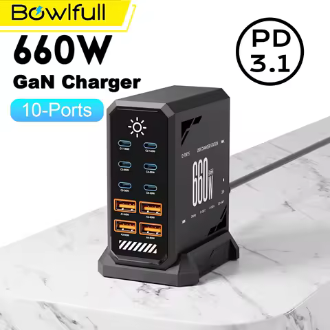 660W 10-Port GaN USB-C Charging Station — Best high-port-count family charging hub