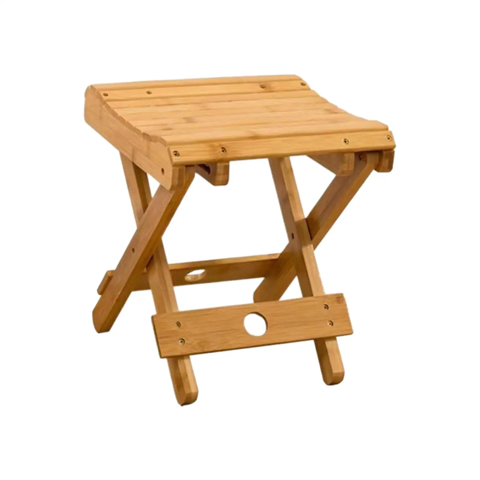 

Bamboo Folding Stool, Outdoor Foldable Stool, Collapsible Outside Fishing Chair, for Backpacking Camping Patio Hiking