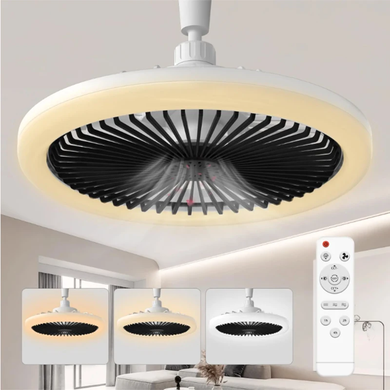 Modern Ceiling Fan with Light LED Fan Light E27 ScrewRemote Control Light Fan Ceiling Room Decoration AC85-260V