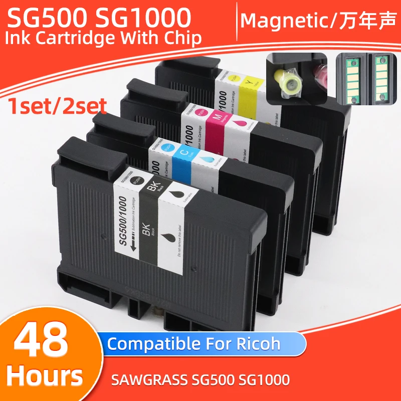 4pcs/1Set Compatible For SAWGRASS SG500 SG1000 ink cartridge with Chip subliamtion ink for Ricoh SAWGRASS SG500 SG1000 Printers