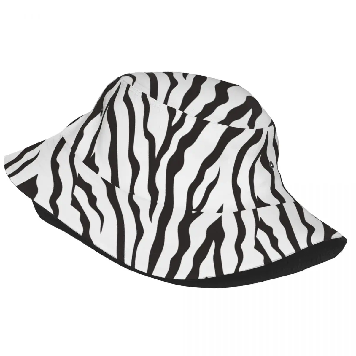 Animal Skin Print Pattern Unisex Bucket Hat Custom Summer Travel Beach Zebra Skin Texture Stripes Hat