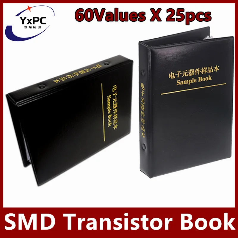 

SMD Transistor triode Kit 60 kinds x25pcs SOT-23 Commonly Assorted Sample Book Chip Triode Book S9013 S9015 S9018 S8050 S8550