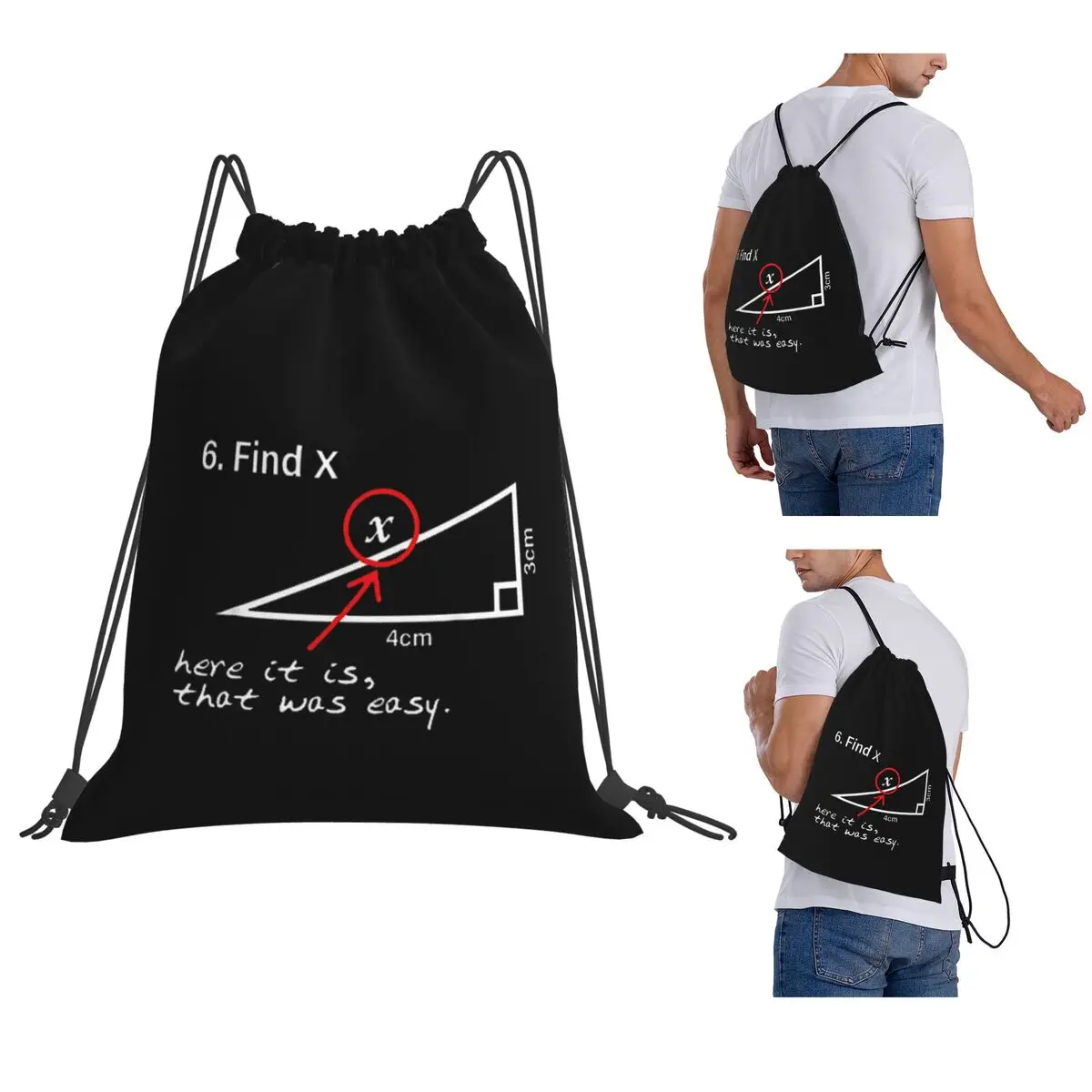 Slushy Noobz Martin Hamzah Find Backpacks Multi-function Drawstring Bundle Pocket Sundries Bag Book Bags for Travel School