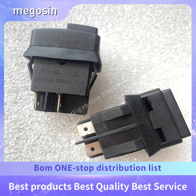 1PCS/LOT  R11-8Q Steam engine vacuum cleaner Button self-locking switch with light 16 (12) A 250VAC