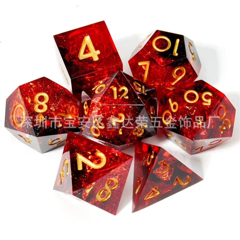 SOURCE Manufacturer Sharp Corner Resin Dice Suit Sharp Color Transparent Multi-Sided Plastic DiceDNDRunning Sieve