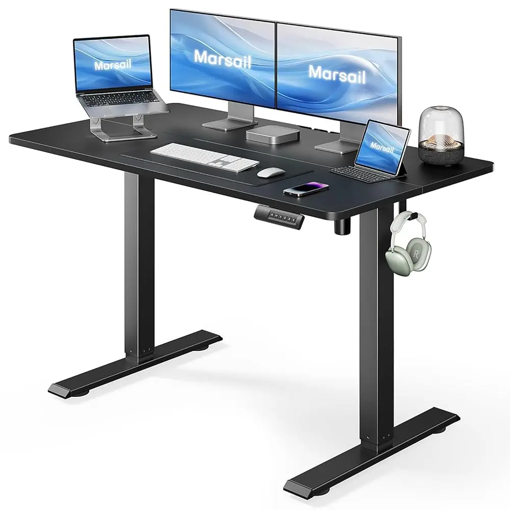 Standing Desk Adjustable Height Stand Up Home Office Desk,‎ 48X24 H Electric Standing Computer Desk, With 4 Memory Presets,