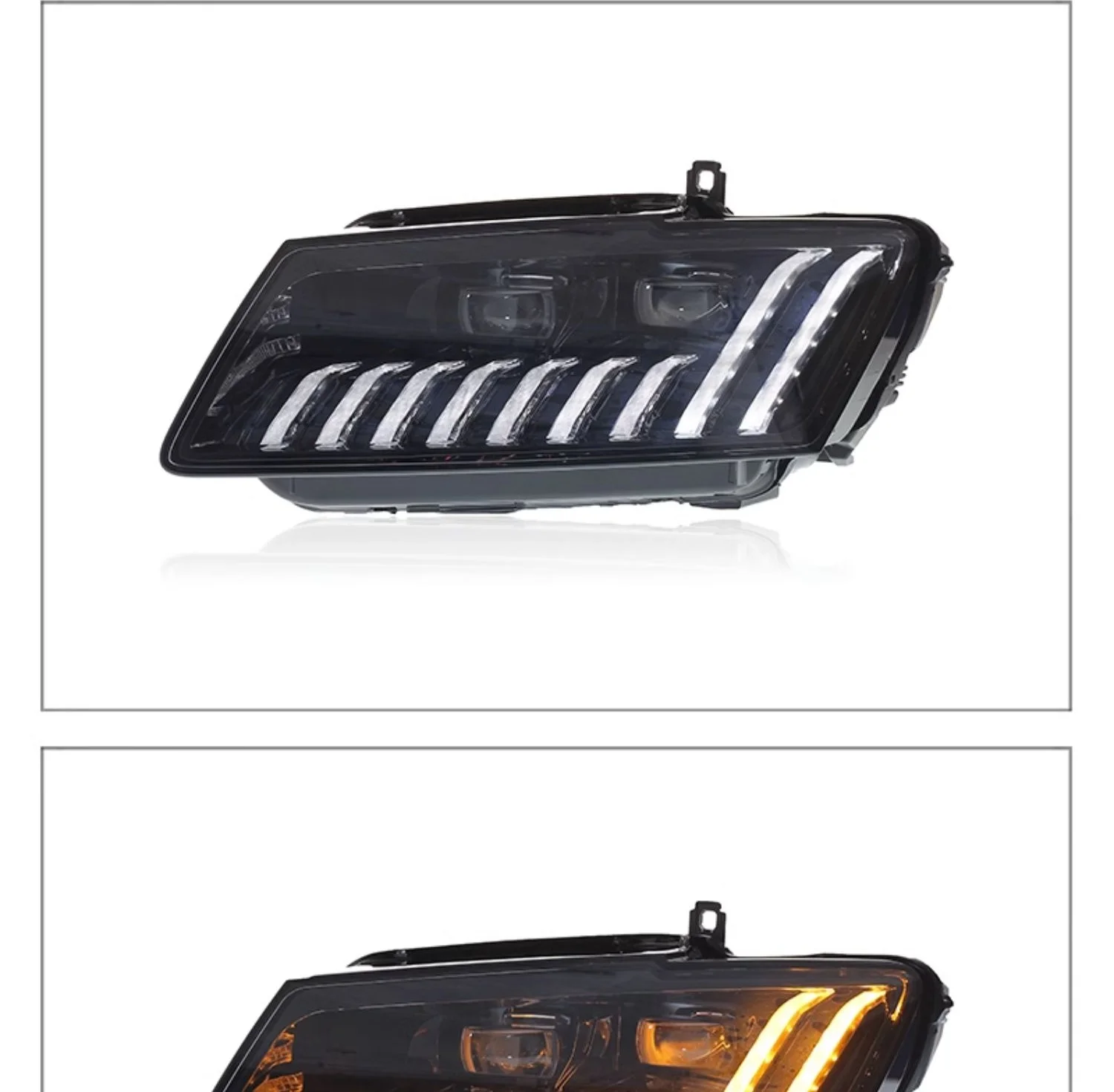 

for Audi Q5 2008-2018 Full Headlight Assembly Running Lights Daytime Running Lights and Flowing Light Steering Lens