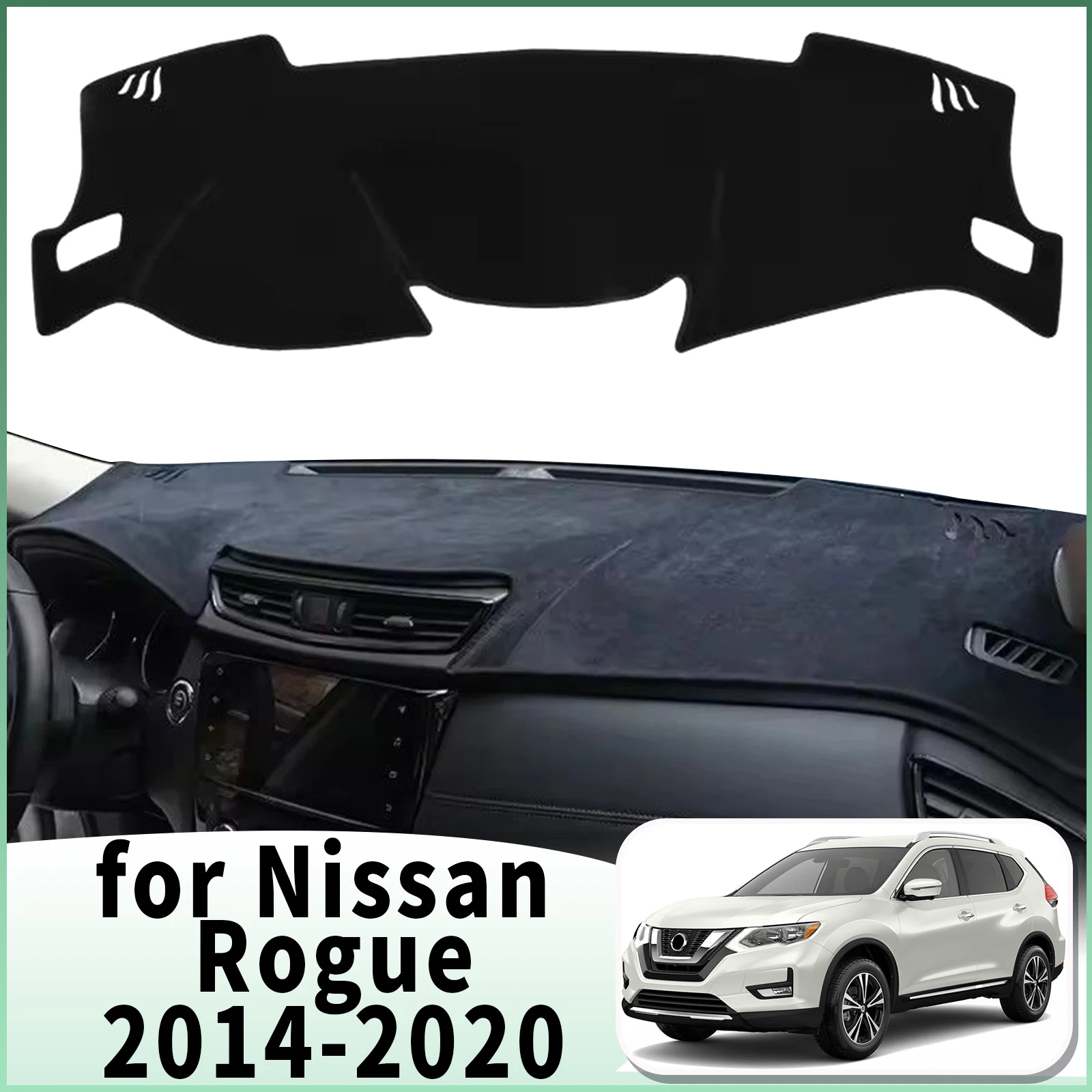 

fit for Nissan Rogue J11 2020-2014 Car Dashmat Dashboard Cover Pad DashMat Sunshade Accessories Protective Carpet Leather