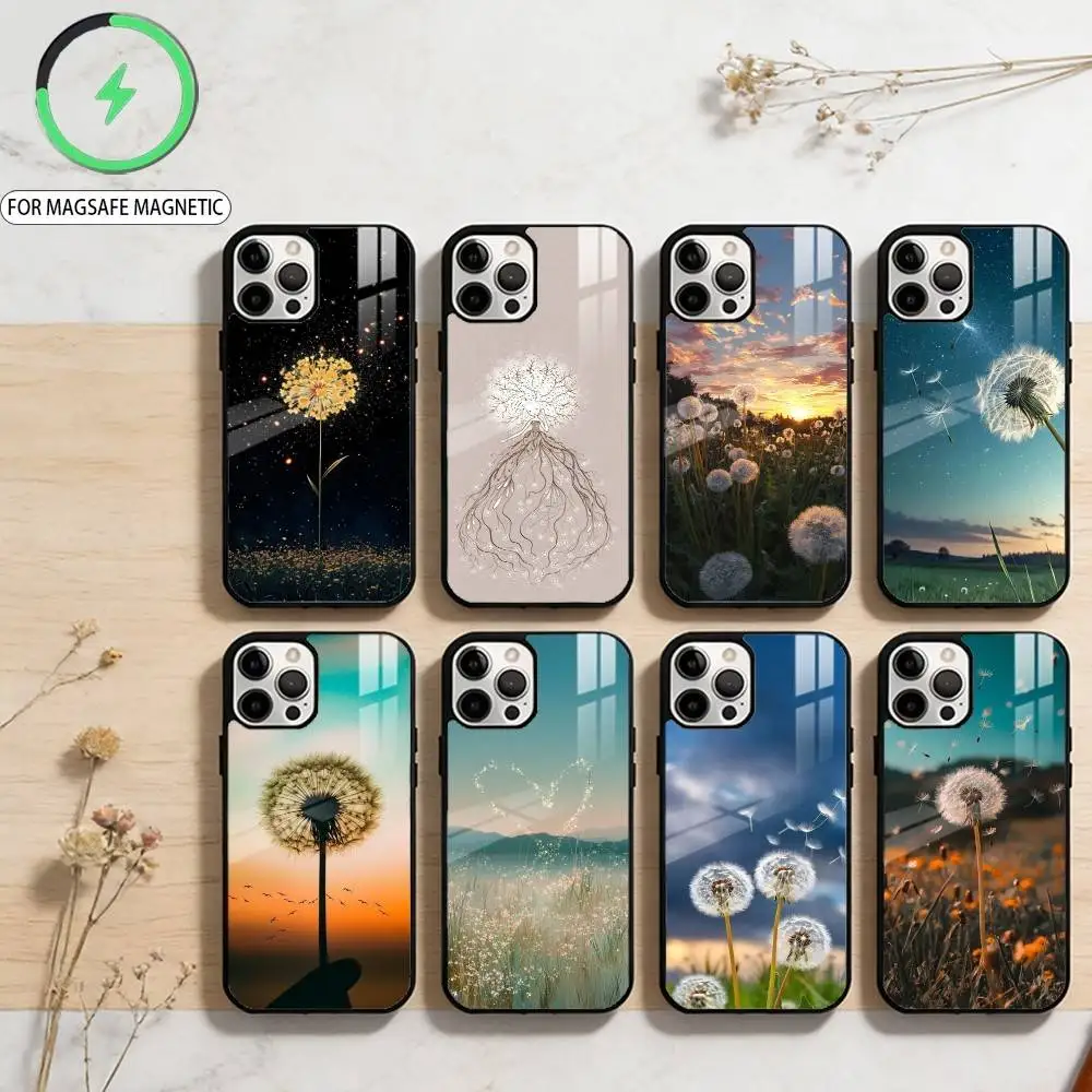

Spring Dandelion Blossom Phone Case For iPhone17,16,15,14,13,12,11 Plus,Pro Max Magnetic For Magsafe Wireless Charging