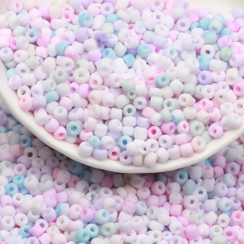 500/200pcs 3/4mm Matte Macaroon Color Czech Glass Beads Frosted Uniform Round Spacer Seed Beads for DIY Jewelry Making Bracelet