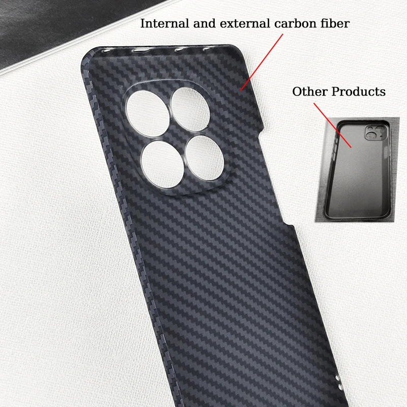 Luxury Ultra Thin Carbon Fiber Textured Phone Case For Xiaomi Redmi Note 14 13 Pro Plus 12T 11T Pro Turbo Shockproof Hard Cover