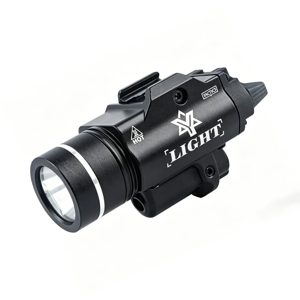 TR-1 Taktische Taschenlampe aus Metall mit Rot/Grün-Punkten, LED-Stroboskop, Waffenlicht für Outdoor-Jagd, passend für Picatinny-Führungsschiene 20mm, Bodenmontage – Detail 14
