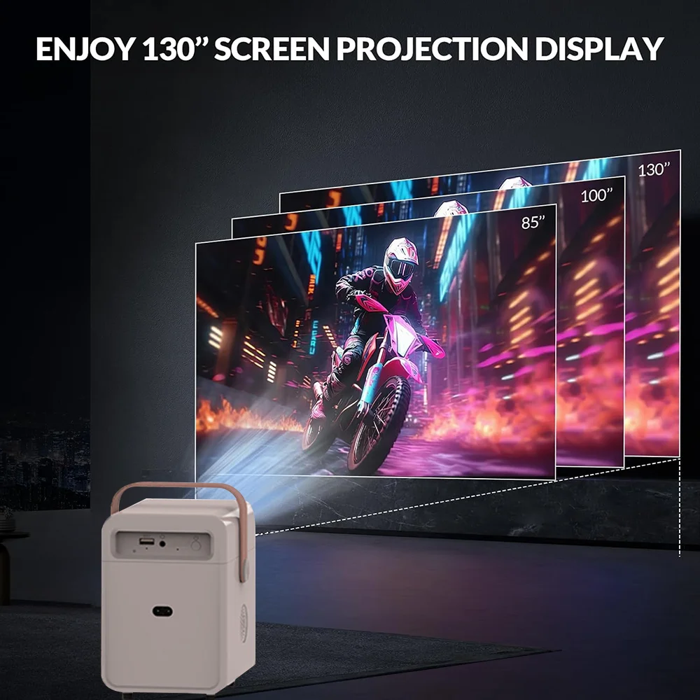 Intelligenter Mini Tragbarer Kabelloser Projektor Android 11 200 ANSI Lumen 4K Full HD Video Unterstützt Elektrischer Fokus mit WLAN Bluetooth 5 für Heimkino – Detail 7