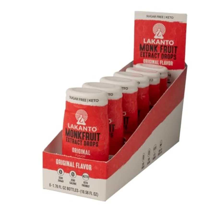 Liquid Monk Fruit Extract Drops - Zero Calorie Zero Sugar Keto Drink Sweetener Sugar Substitute On the Go Tea Coffee Water Smoo