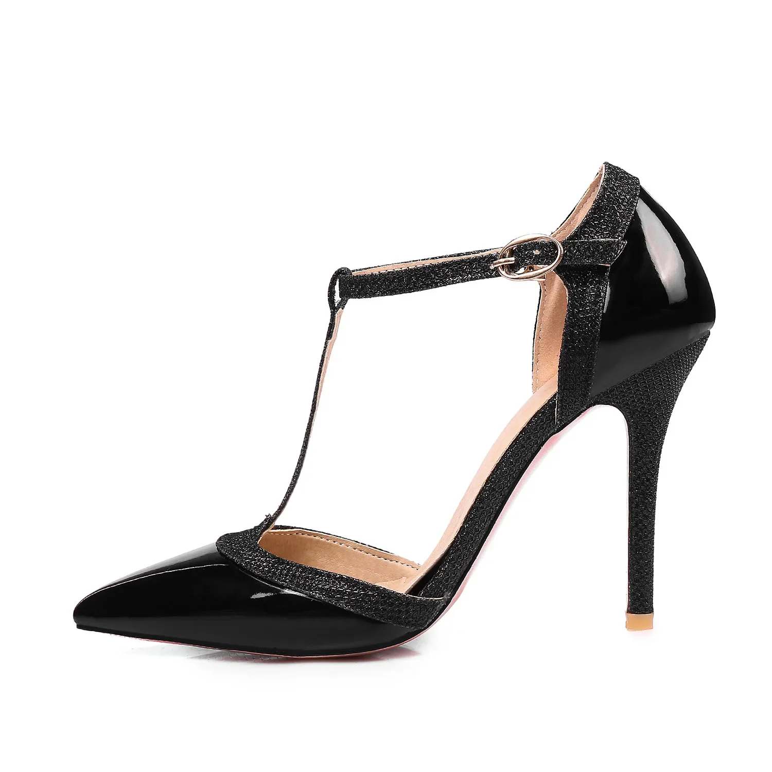 Brand New Sexy Silver Apricot Black Women Glossy Sandals Super High Heels Lady Party Shoes Plus Big Small Size 31 45 47 view 3
