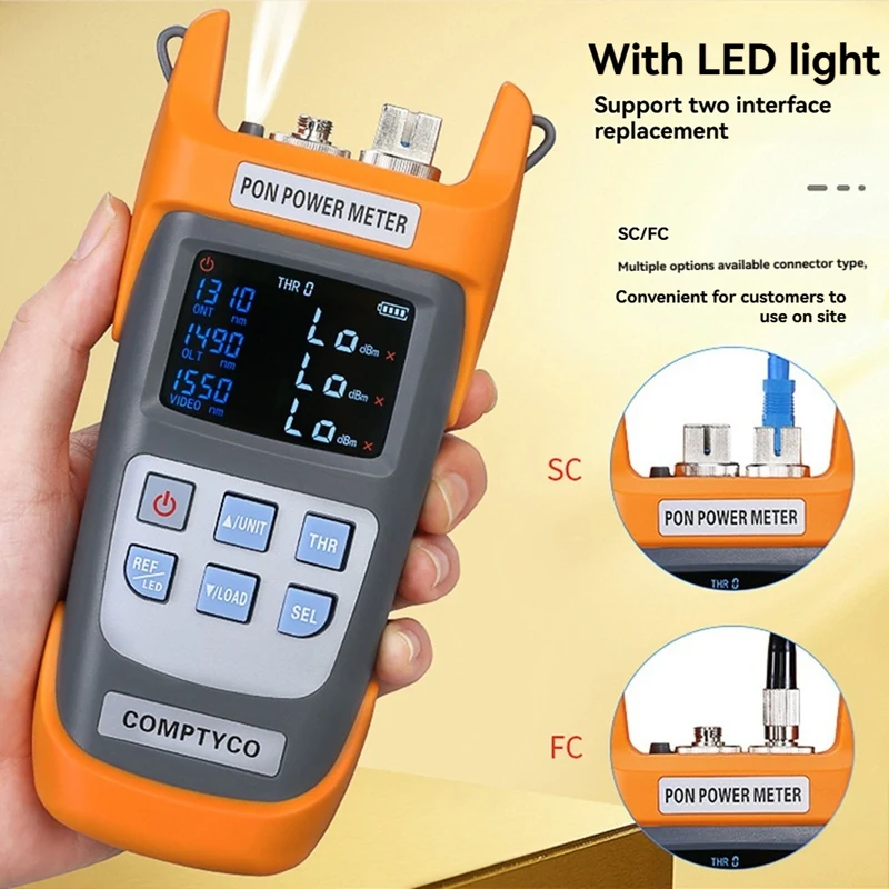 Измеритель мощности PON, тестер оптоволокна для ONT/OLT, приборы для тестирования оптической связи, 1310/1490/1550 Нм