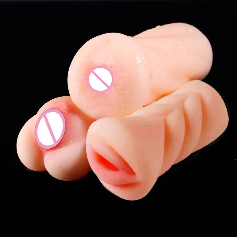 Realistic  Artificial Vagina Sex Toys for Men Masturbator Cup Mouth Realistic Vagina and Tight Anus Ass Oral Sex Adult Supplies