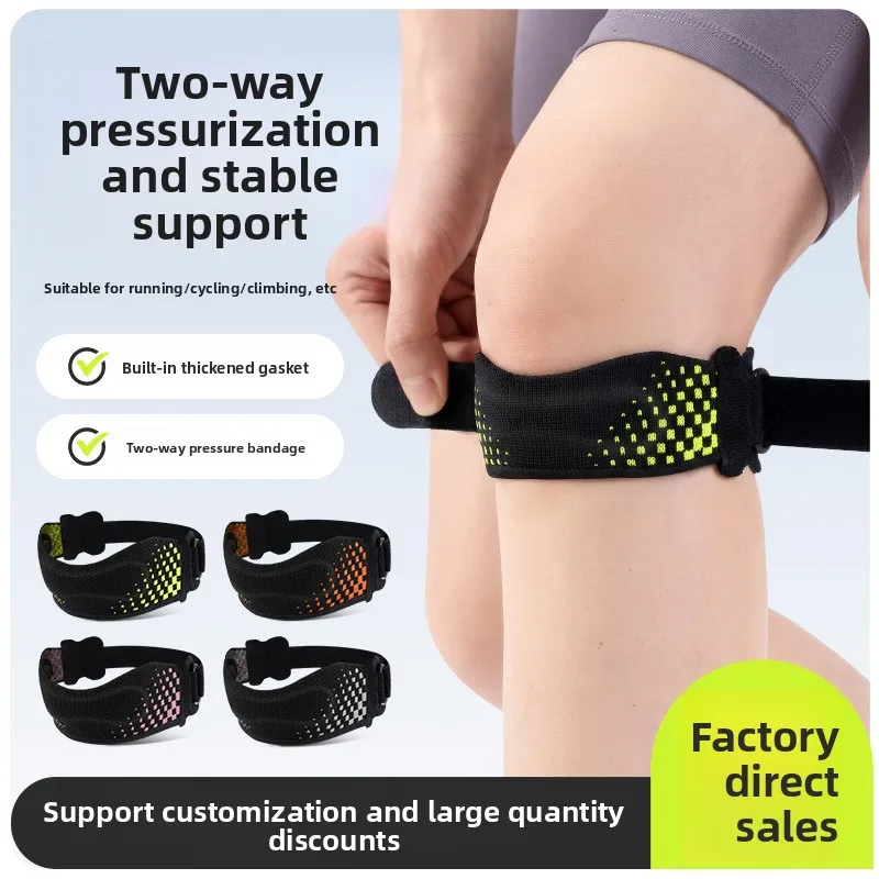 Men Women Breathable Compression Sports Patella Knee Pads with Shock Absorber Support for Running Cycling Mountaineering Fitness