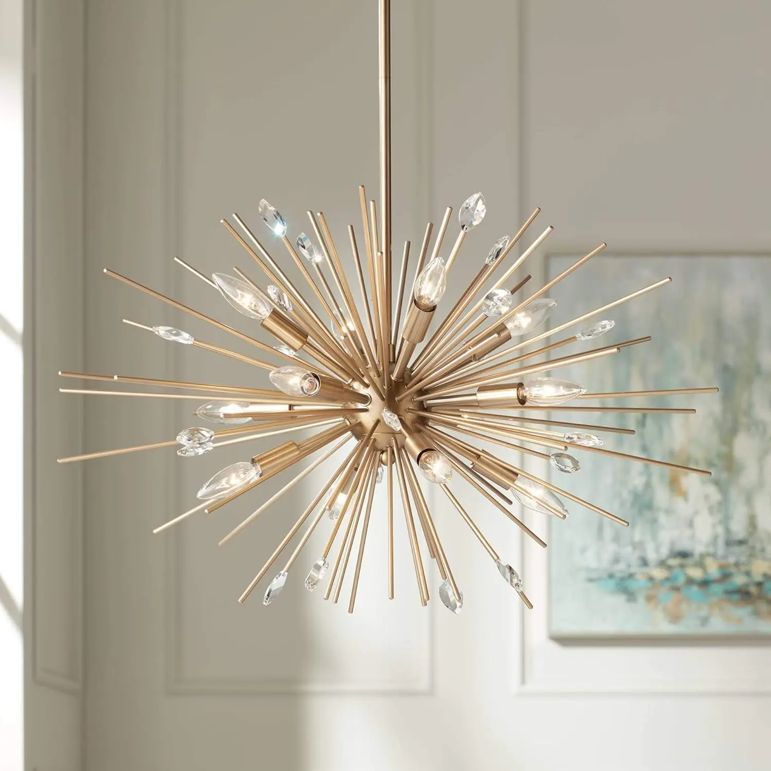 Possini Euro Design Janae Antique Gold Sputnik Chandelier Lighting 29 1/2